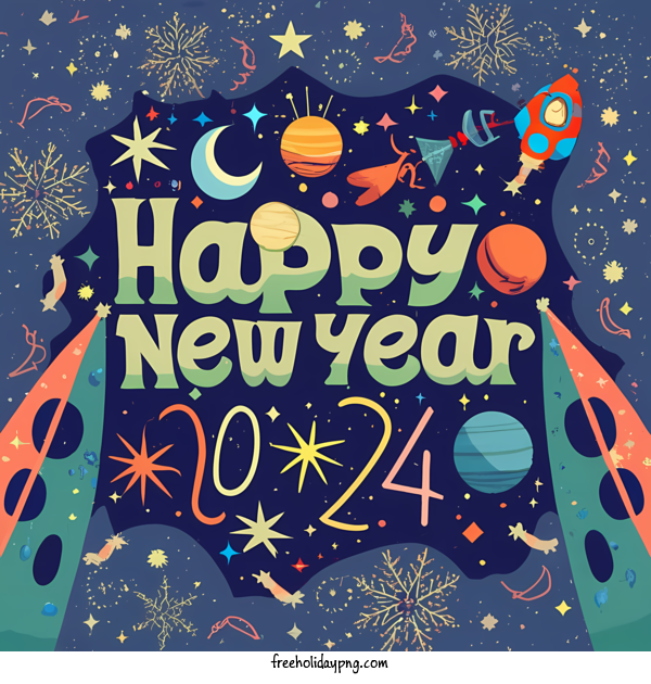 Transparent New Year Happy New Year 2024 happy new year 2023 space themes for Happy New Year 2024 for New Year