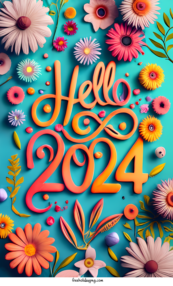 Transparent New Year Happy New Year 2024 Happy New Year floral design for Happy New Year 2024 for New Year