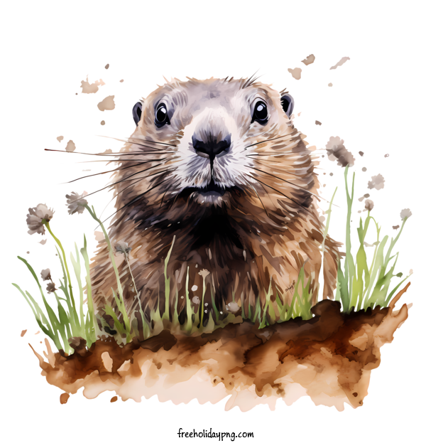 Transparent Groundhog Day Groundhog Day beaver watercolor for Groundhog for Groundhog Day