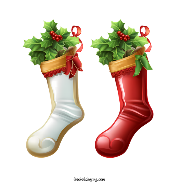 Transparent Christmas Christmas Stocking Santa socks red and white socks for Christmas Stocking for Christmas