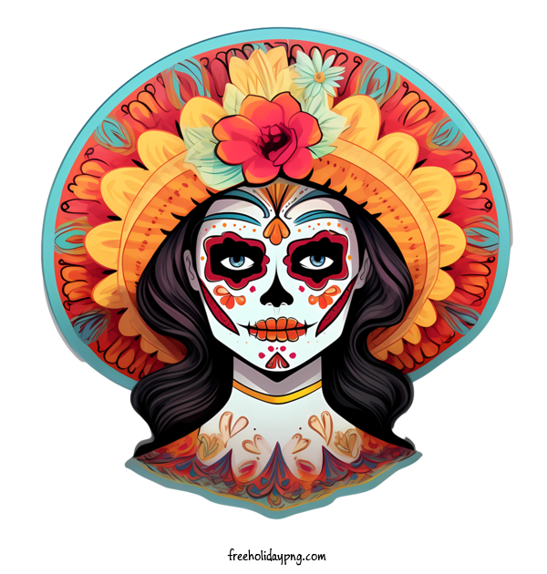 Transparent Day of the Dead La Calavera Catrina girl mexican for La Calavera Catrina for Day Of The Dead