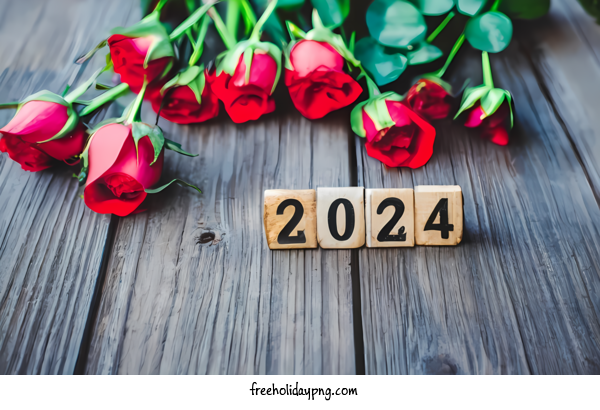 Transparent New Year Happy New Year 2024 valentine's day roses for Happy New Year 2024 for New Year