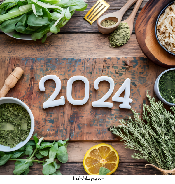 Transparent New Year Happy New Year 2024 herbs vegetables for Happy New Year 2024 for New Year