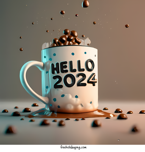 Transparent New Year Happy New Year 2024 hello cup for Happy New Year 2024 for New Year
