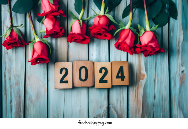 Transparent New Year Happy New Year 2024 red roses year of the dog for Happy New Year 2024 for New Year