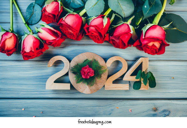 Transparent New Year Happy New Year 2024 new year red roses for Happy New Year 2024 for New Year