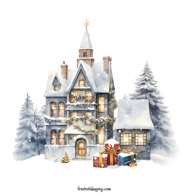 Transparent Christmas Merry Christmas Christmas village snowy landscape for Merry Christmas for Christmas