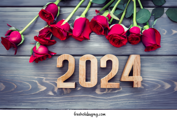 Transparent New Year Happy New Year 2024 red roses new year for Happy New Year 2024 for New Year
