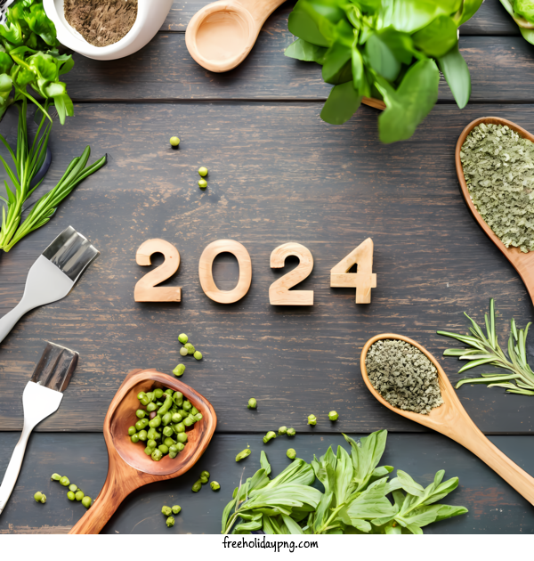 Transparent New Year Happy New Year 2024 Herbs Spices for Happy New Year 2024 for New Year