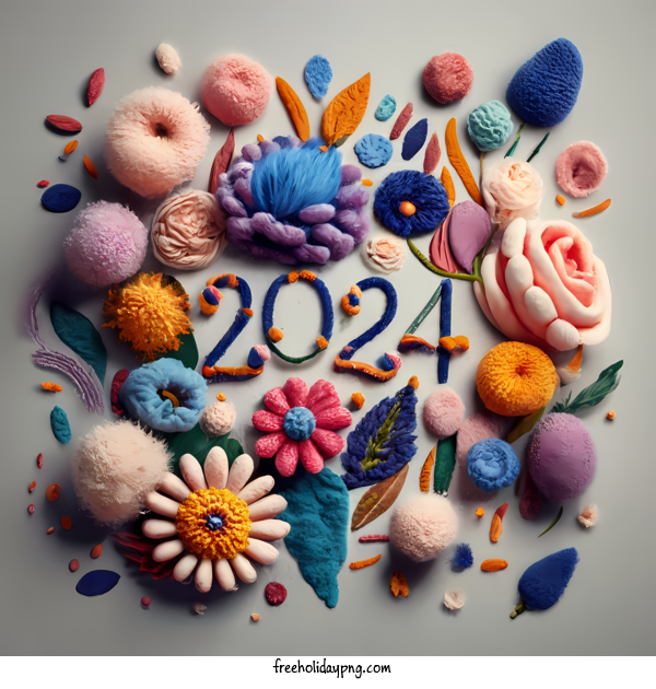 Transparent New Year Happy New Year 2024 birthday wool for Happy New Year 2024 for New Year