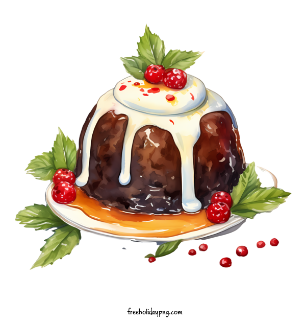 Transparent Christmas Christmas Pudding spicy dessert chocolate pudding for Christmas Pudding for Christmas