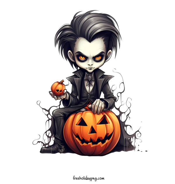 Transparent Halloween Vampire and pumpkin skeleton halloween for Vampire and pumpkin for Halloween