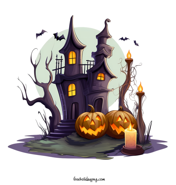 Transparent Halloween Halloween haunted house castle halloween for Halloween haunted house for Halloween