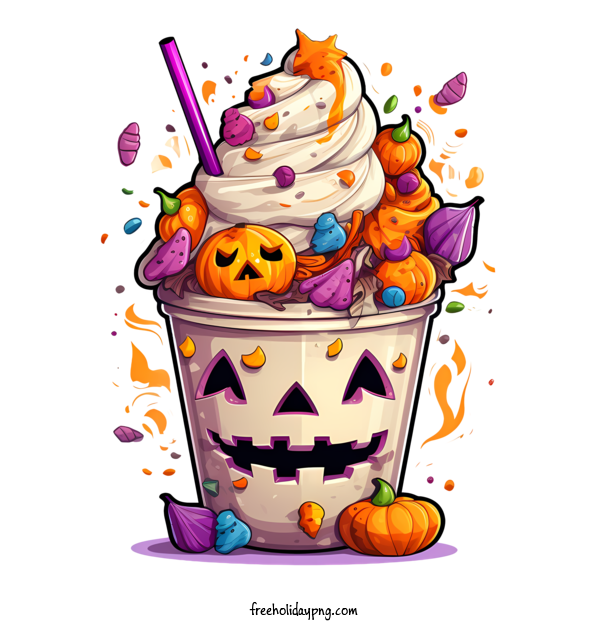 Transparent Halloween Halloween milkshake halloween drink sweet treats for Halloween milkshake for Halloween