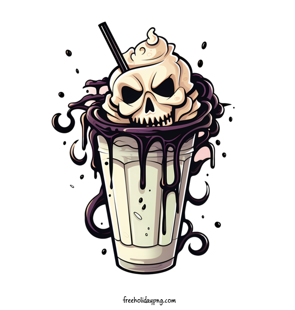 Transparent Halloween Halloween milkshake skull milkshake for Halloween milkshake for Halloween