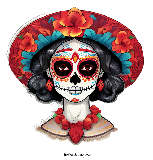 Day of the Dead La Calavera Catrina sugar skull woman for La Calavera ...