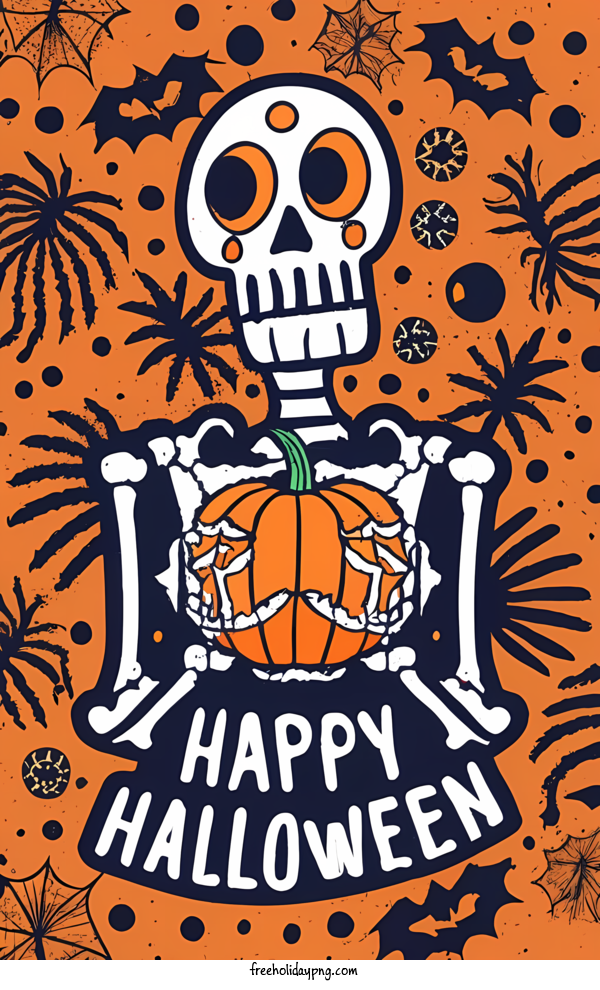 Transparent Halloween Happy Halloween skeleton bones for Happy Halloween for Halloween