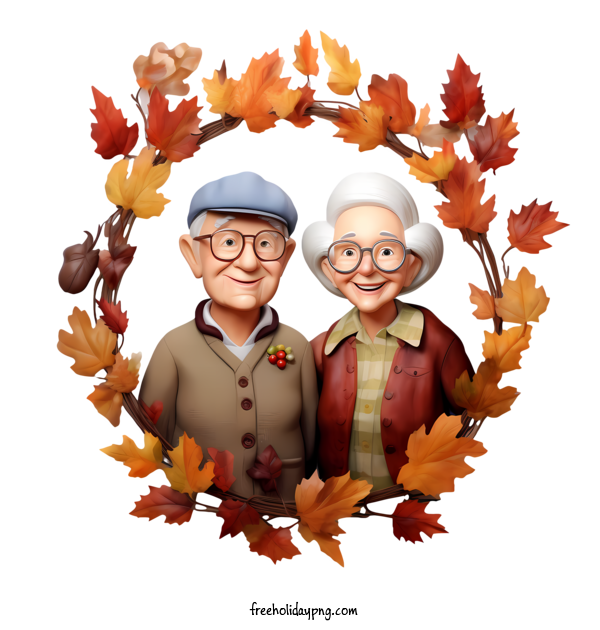 Transparent National Grandparents Day National Grandparents Day elderly couple fall foliage for Grandparents Day for National Grandparents Day