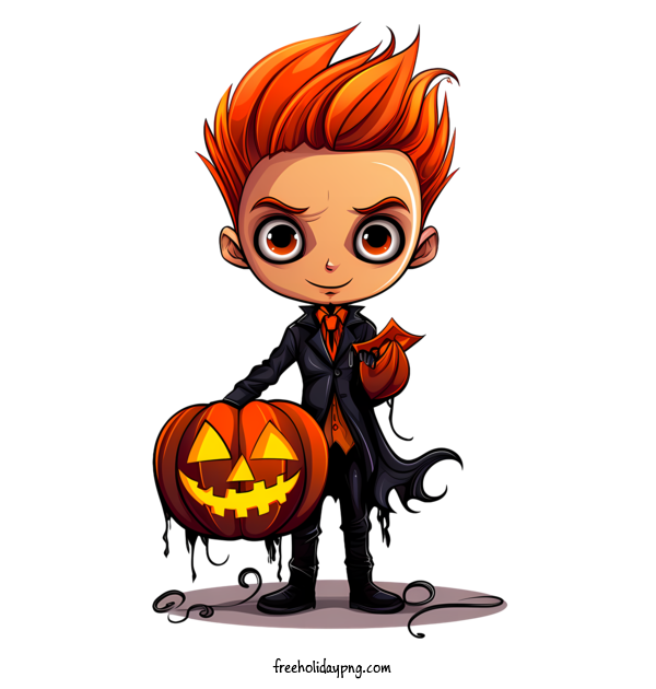 Transparent Halloween Vampire and pumpkin clown halloween for Vampire and pumpkin for Halloween