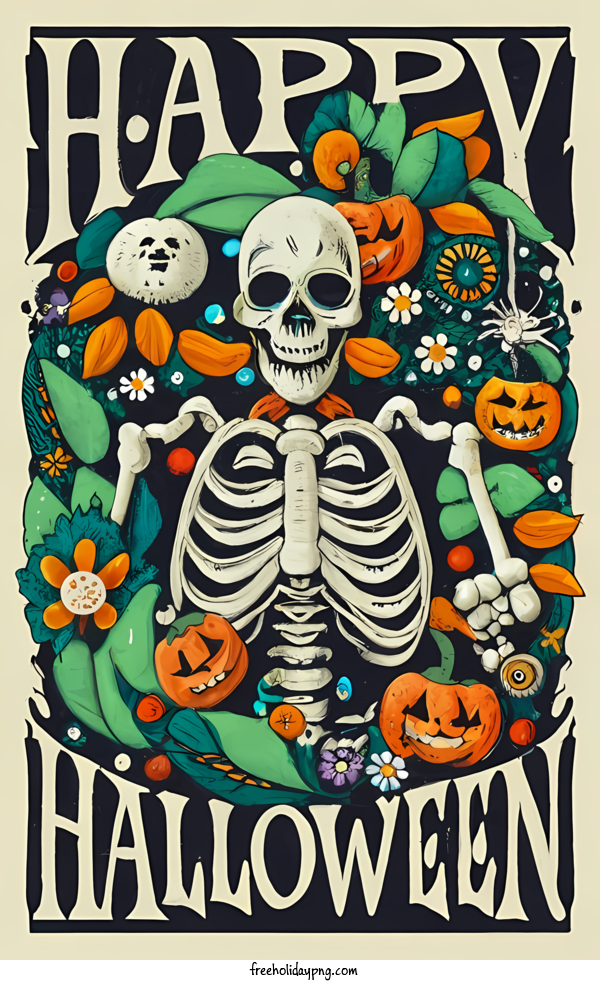 Transparent Halloween Happy Halloween skeleton skull for Happy Halloween for Halloween