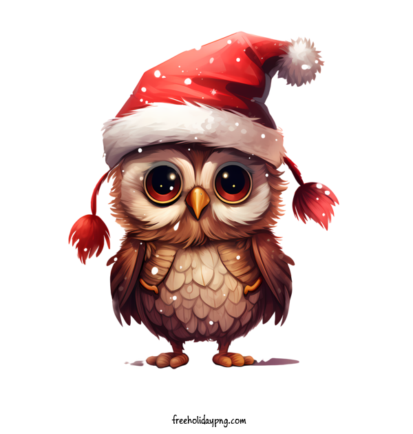 Transparent Christmas Christmas owl an owl santa hat for Christmas owl for Christmas