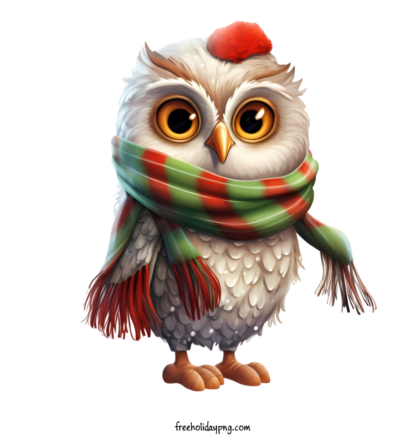 Transparent Christmas Christmas owl white owl scarf for Christmas owl for Christmas