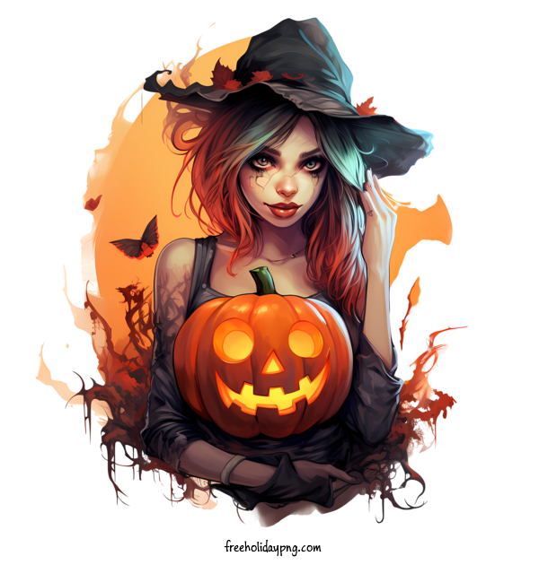 Transparent Halloween Vampire and pumpkin cute spooky for Vampire and pumpkin for Halloween
