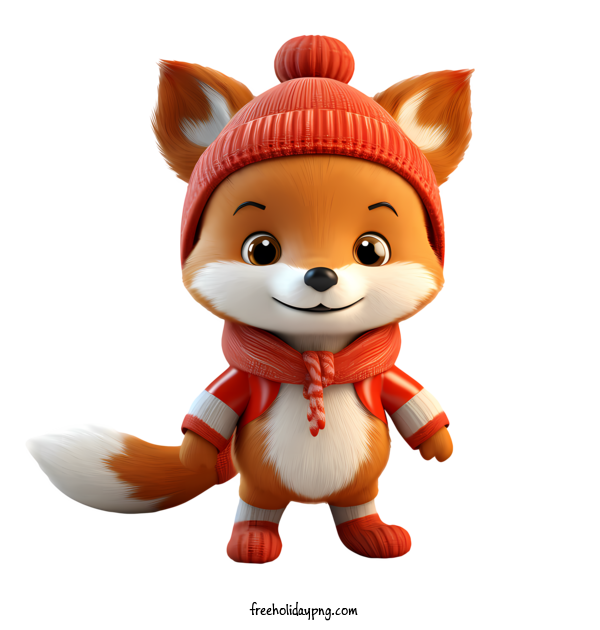 Transparent Christmas Christmas fox cute furry for Christmas fox for Christmas
