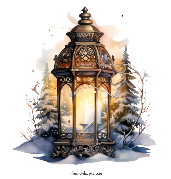 Transparent Christmas Christmas lantern lamppost winter for Christmas lantern for Christmas
