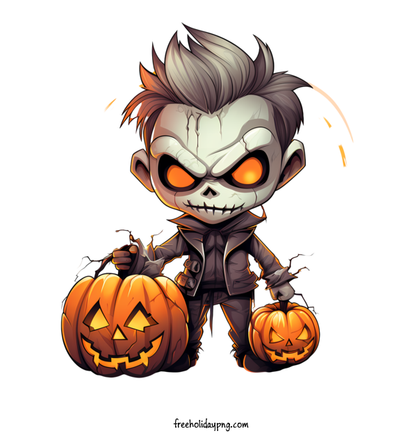 Transparent Halloween Vampire and pumpkin Creepy Cartoon for Vampire and pumpkin for Halloween
