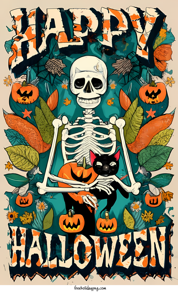 Transparent Halloween Happy Halloween skeleton ghost for Happy Halloween for Halloween