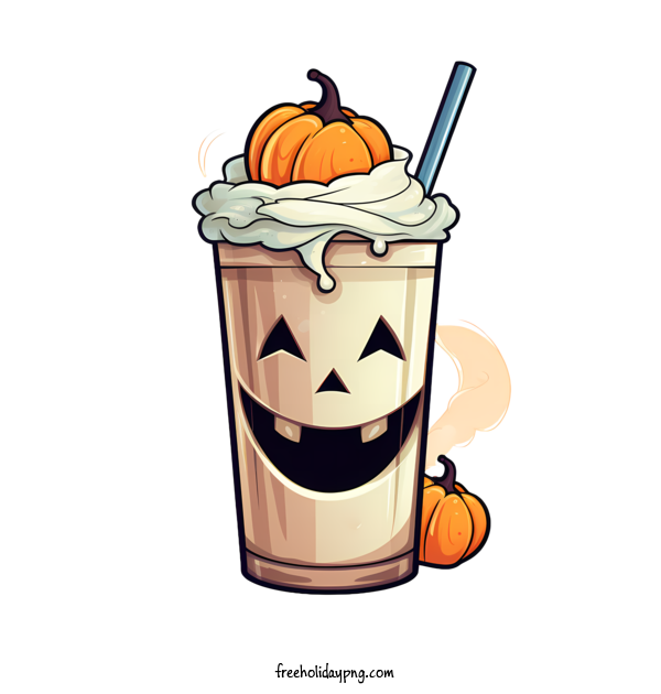 Transparent Halloween Halloween milkshake pumpkin soda for Halloween milkshake for Halloween