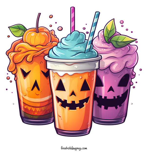 Transparent Halloween Halloween milkshake Halloween pumpkin for Halloween milkshake for Halloween