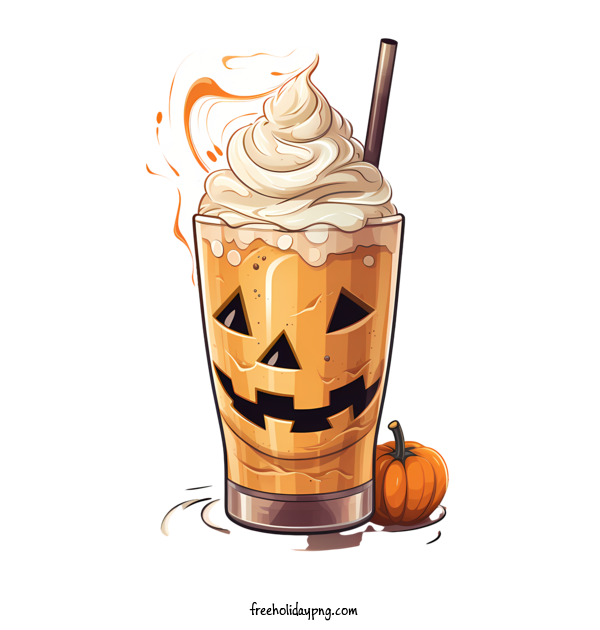 Transparent Halloween Halloween milkshake pumpkin cake for Halloween milkshake for Halloween