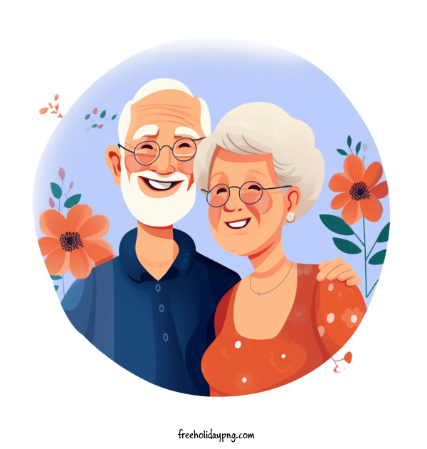 Transparent National Grandparents Day National Grandparents Day smiling elderly couple happy for Grandparents Day for National Grandparents Day