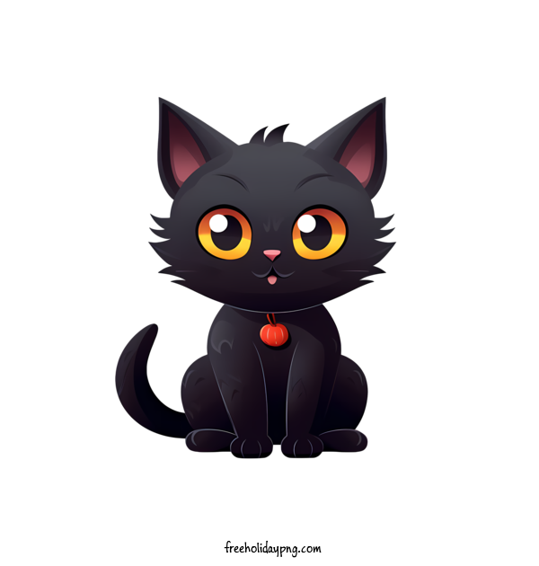Transparent Halloween Halloween Black Cat black cat cute kitten for Halloween Black Cat for Halloween