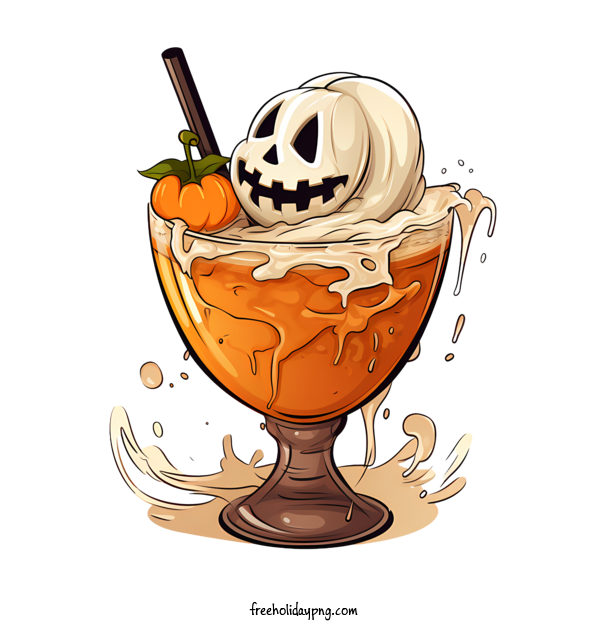 Transparent Halloween Halloween cocktail pumpkin whipped cream for Halloween cocktail for Halloween
