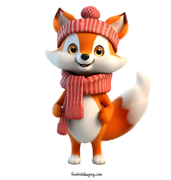 Transparent Christmas Christmas fox cute cartoon for Christmas fox for Christmas