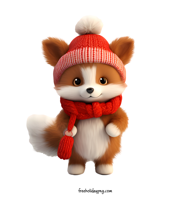 Transparent Christmas Christmas fox cute adorable for Christmas fox for Christmas