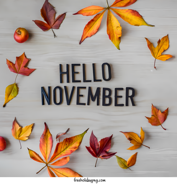 Transparent November Hello November happy autumn for Hello November for November