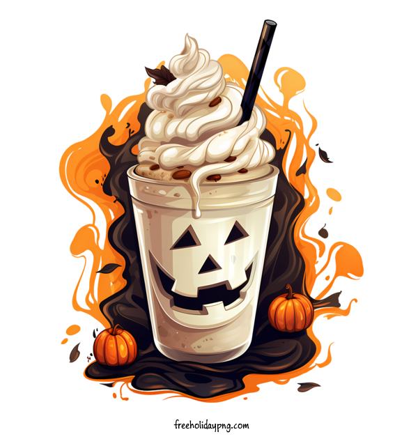 Transparent Halloween Halloween milkshake Coffee Halloween for Halloween milkshake for Halloween