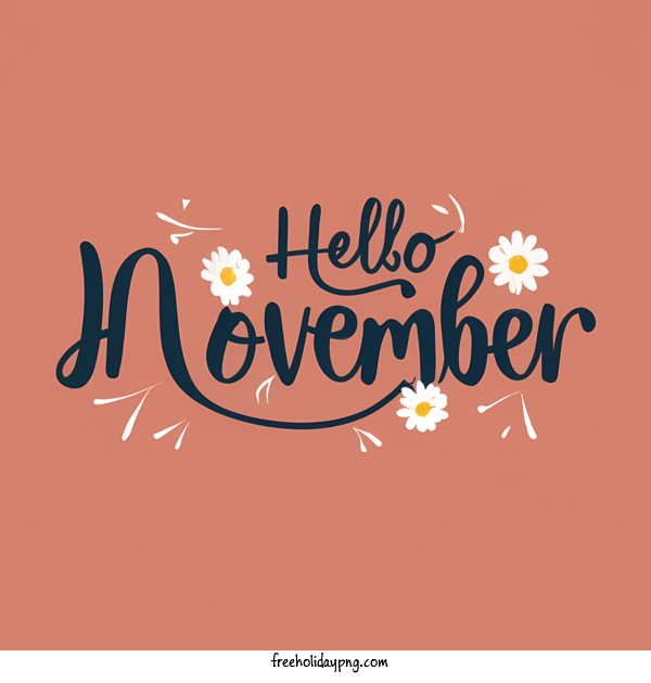 Transparent November Hello November november daisy for Hello November for November