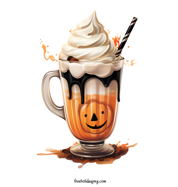 Transparent Halloween Halloween milkshake Halloween Coffee for Halloween milkshake for Halloween