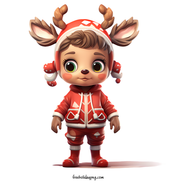 Transparent Christmas Christmas reindeer cartoon child for Christmas reindeer for Christmas