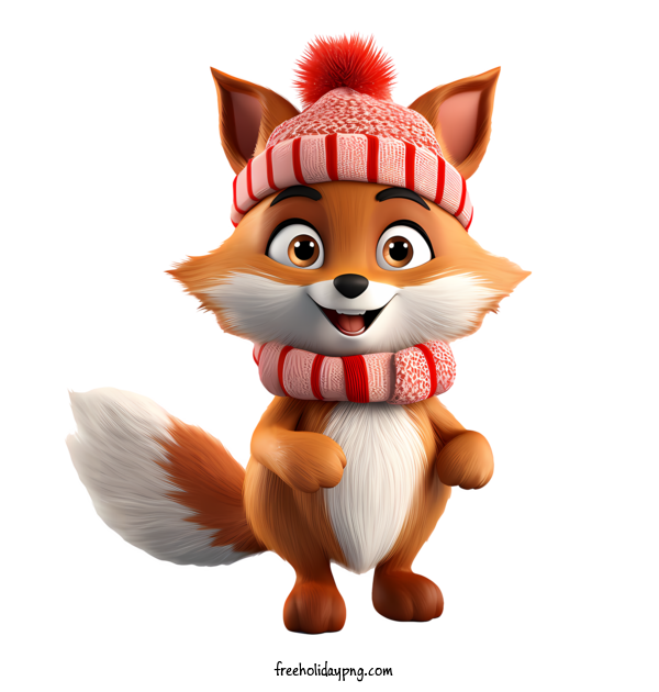 Transparent Christmas Christmas fox cute fox cartoon fox for Christmas fox for Christmas