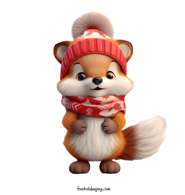 Transparent Christmas Christmas fox cute fluffy for Christmas fox for Christmas