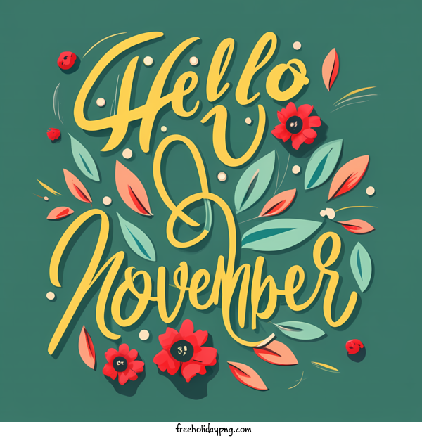 Transparent November Hello November autumn leaves for Hello November for November