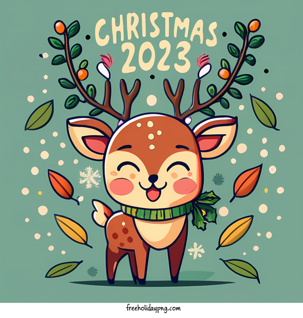 Transparent Christmas Merry Christmas reindeer holly for Merry Christmas for Christmas