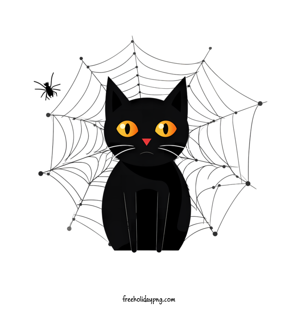 Transparent Halloween Halloween Black Cat black cat spider web for Halloween Black Cat for Halloween