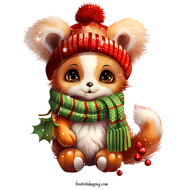 Transparent Christmas Christmas fox cat cute for Christmas fox for Christmas